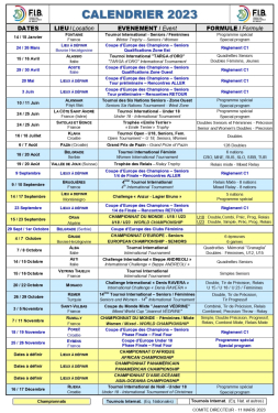 Calendrier 2023