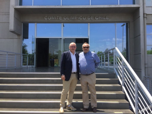 Le Président de la F.I.B. en Amérique du sud rencontre le Président du comité olympique du CHILI.