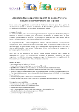 Bocce Australia recrute